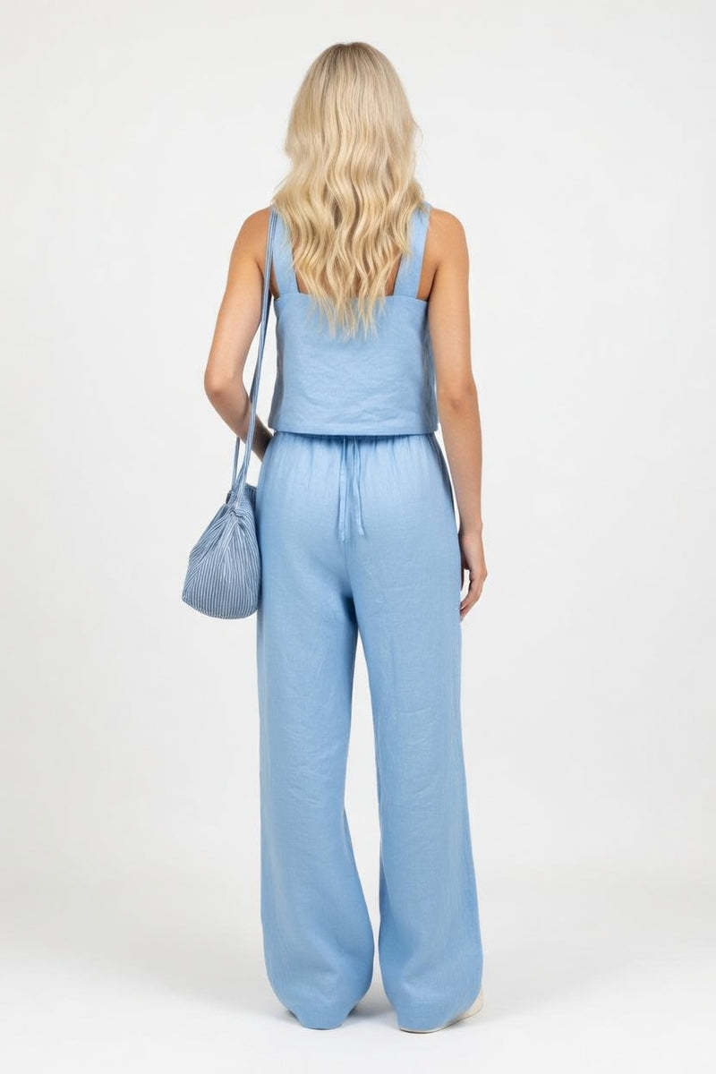 Halter Top & Wide Leg Trouser Co-ord — back view