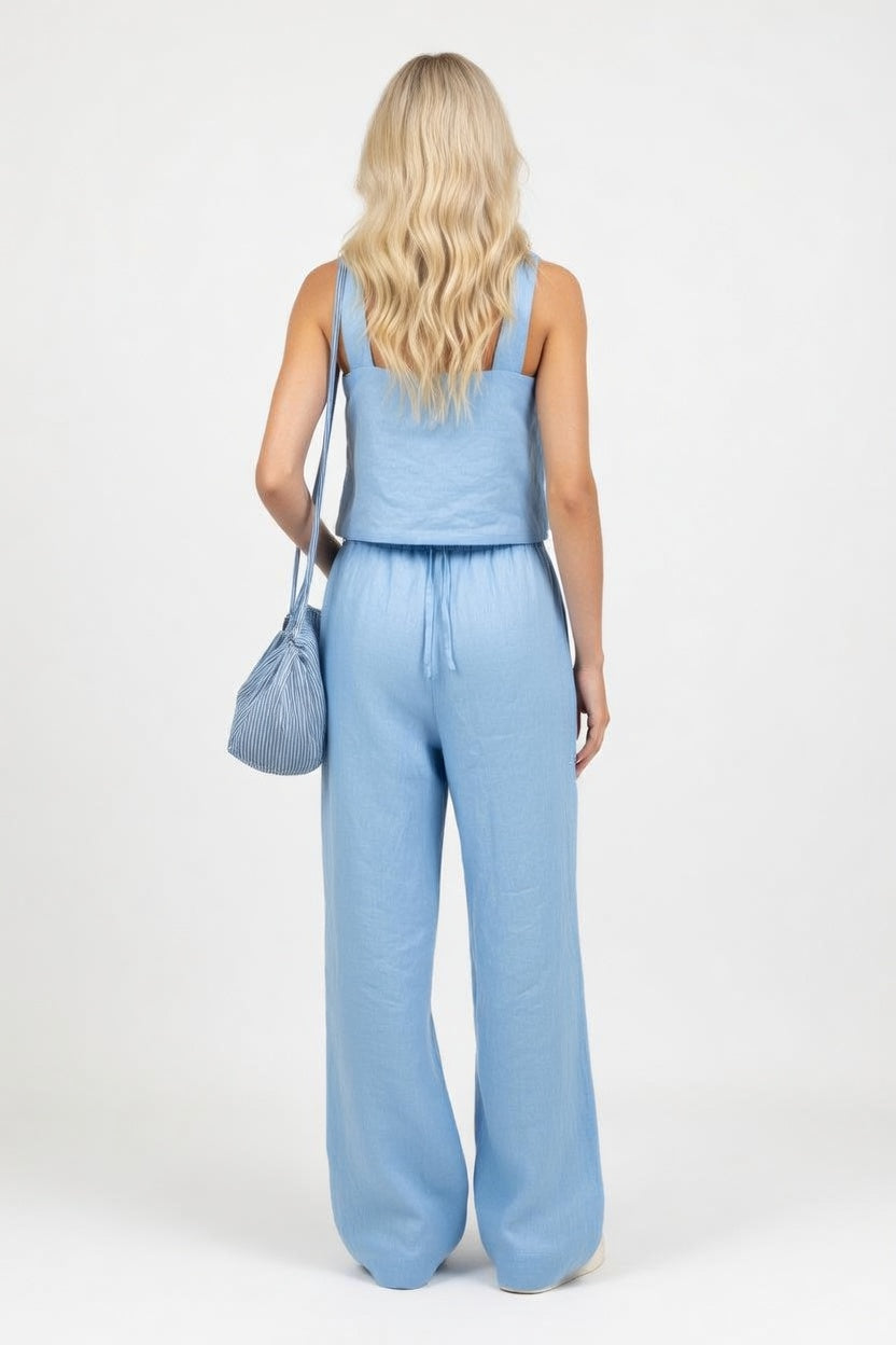 Halter Top & Wide Leg Trouser Co-ord — back view