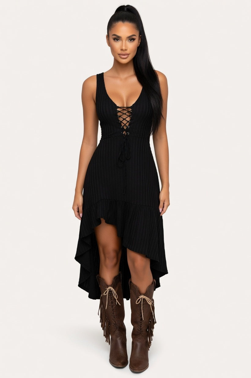 Strappy Slip Dress — Black