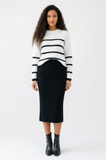 Slit Knit Skirt — Black