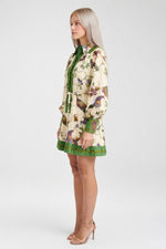 Lace-Up Print Dress — side view