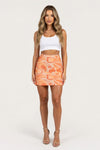 Printed Mesh Double Layer Mini Skirt