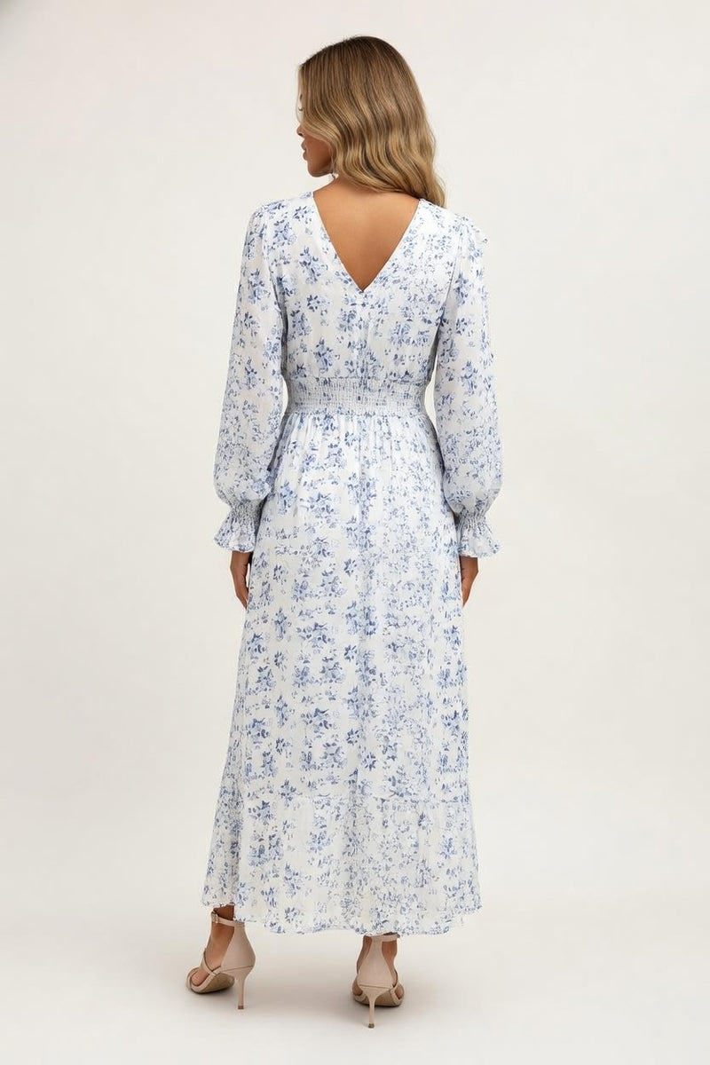 Printed Swing Dress — back view