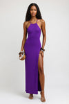 Knit Halter Dress with Side Slits