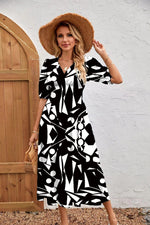 Printed Midi Dress — Black — colour variant