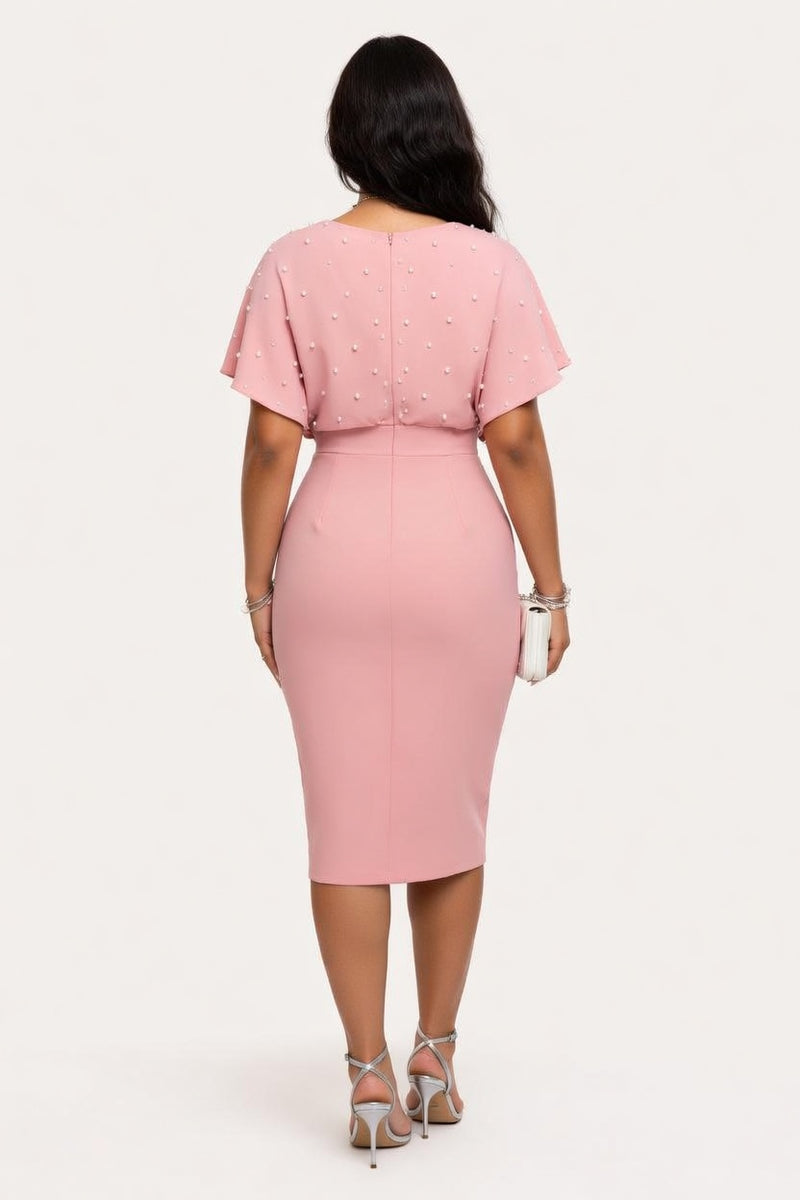 Strapless V-Neck Dress — back view
