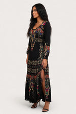 Printed U-Neck Maxi Dress — side view