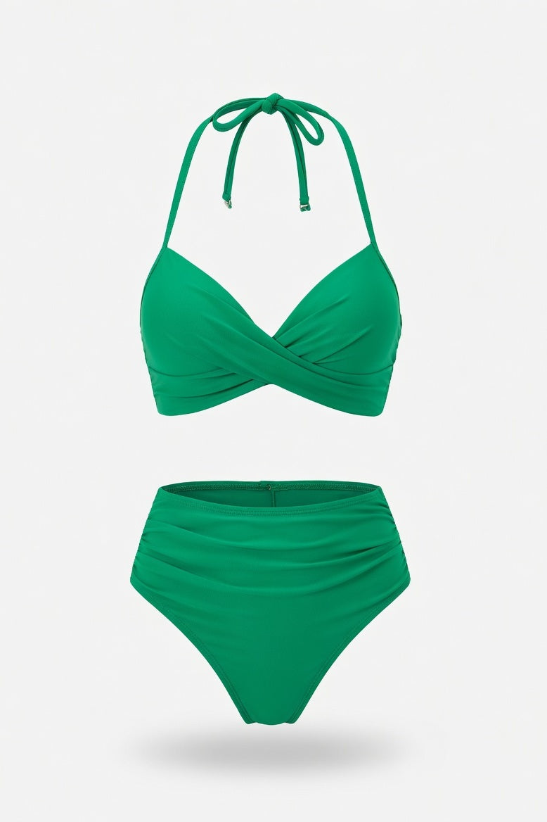 Split Bikini Set — Grass Green