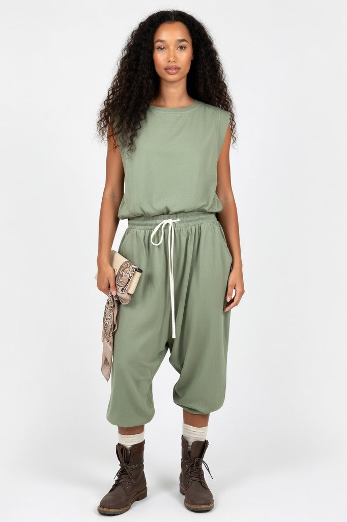 Viscose Co-ord Set — Army Green
