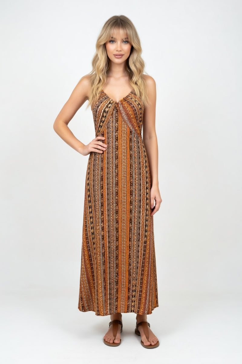 Halter Printed Beach Dress — front view