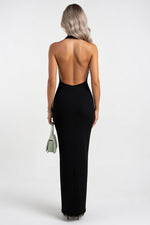 Halter Pleat Mini Dress — back view