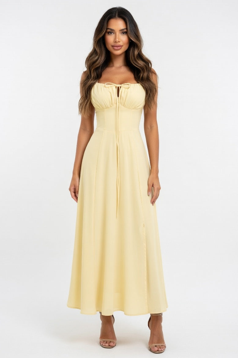 Strappy Back Maxi Dress — Yellow