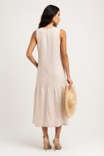 Cotton Halter Maxi Dress — back view