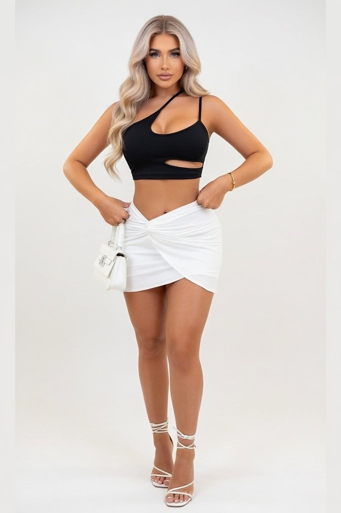 Cut-Out Halter Sports Vest — Black