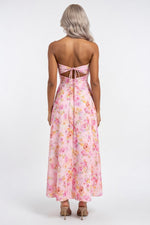 Printed Halter Dress — back view