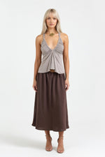 Halter Cut-Out Vest — Grey