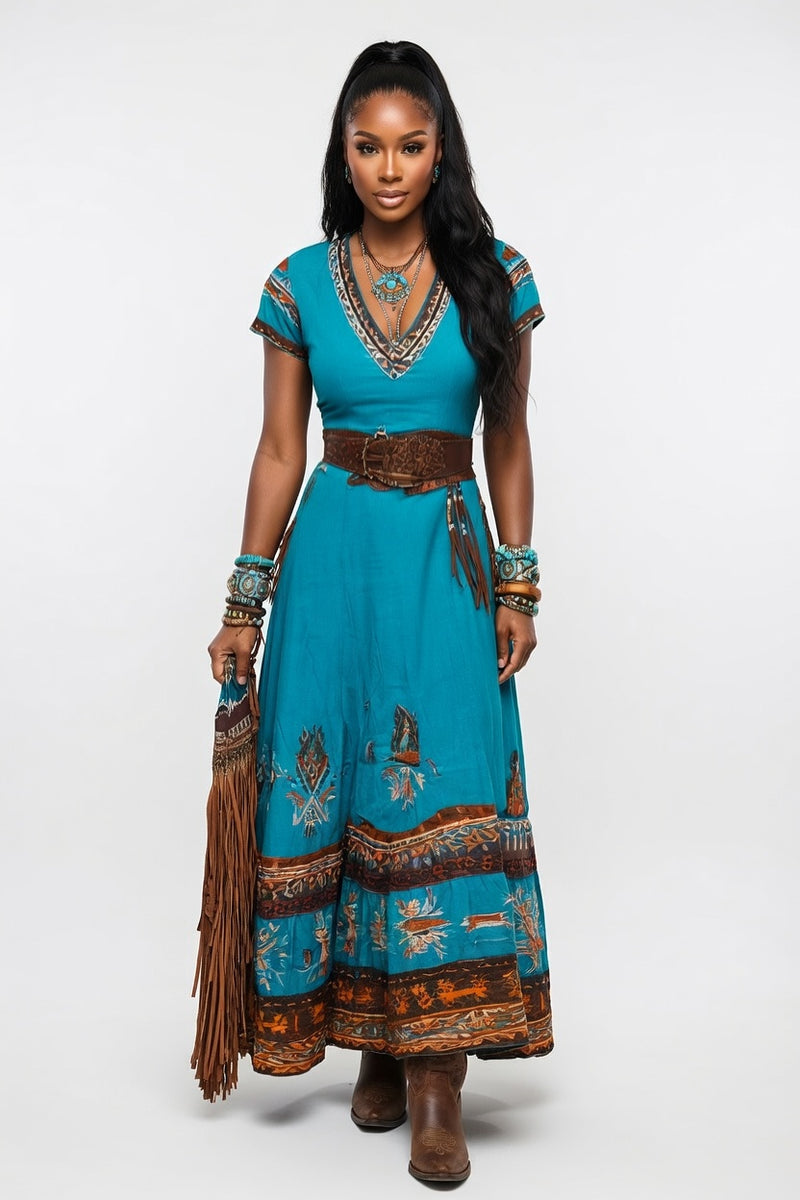 Western Midi Dress — front view