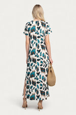 Printed V-Neck Maxi Dress — back view
