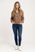 Printed Cotton-Blend Shirt — front view