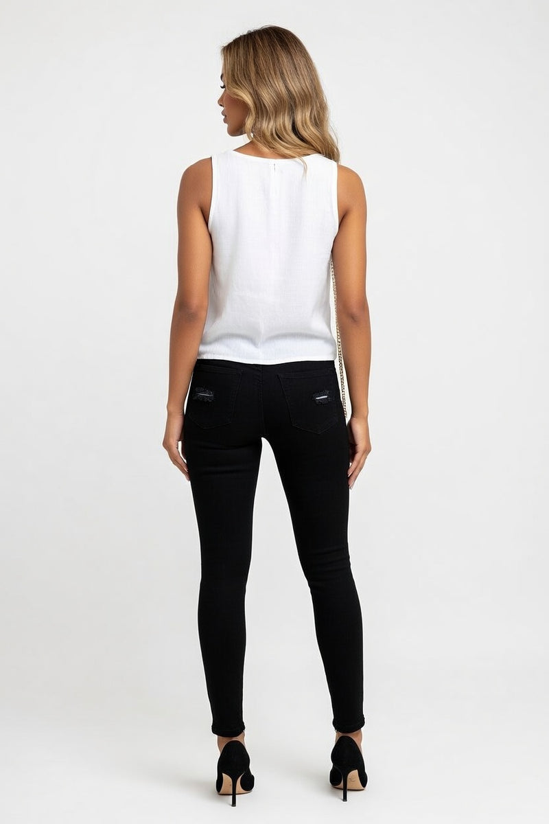 Cotton Blend Camisole Tank Top — back view