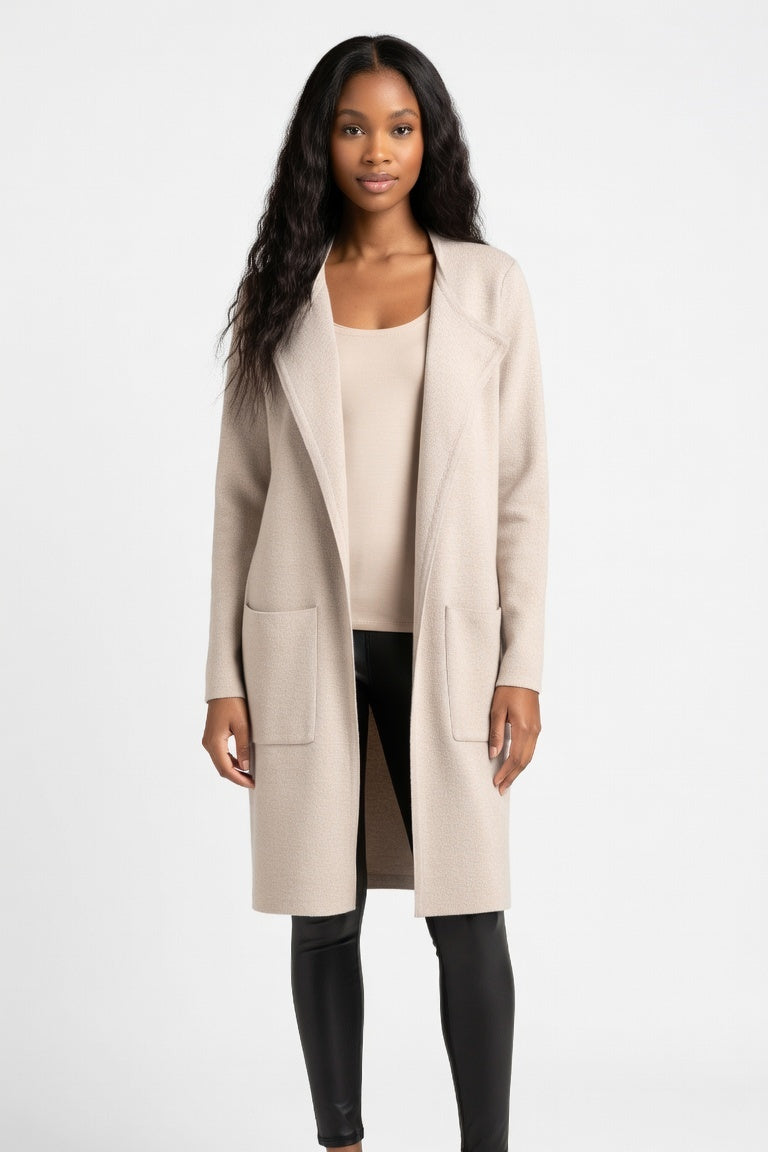 Tailored Wool-Blend Coat — Light Pink