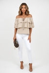 Off Shoulder Chiffon Top