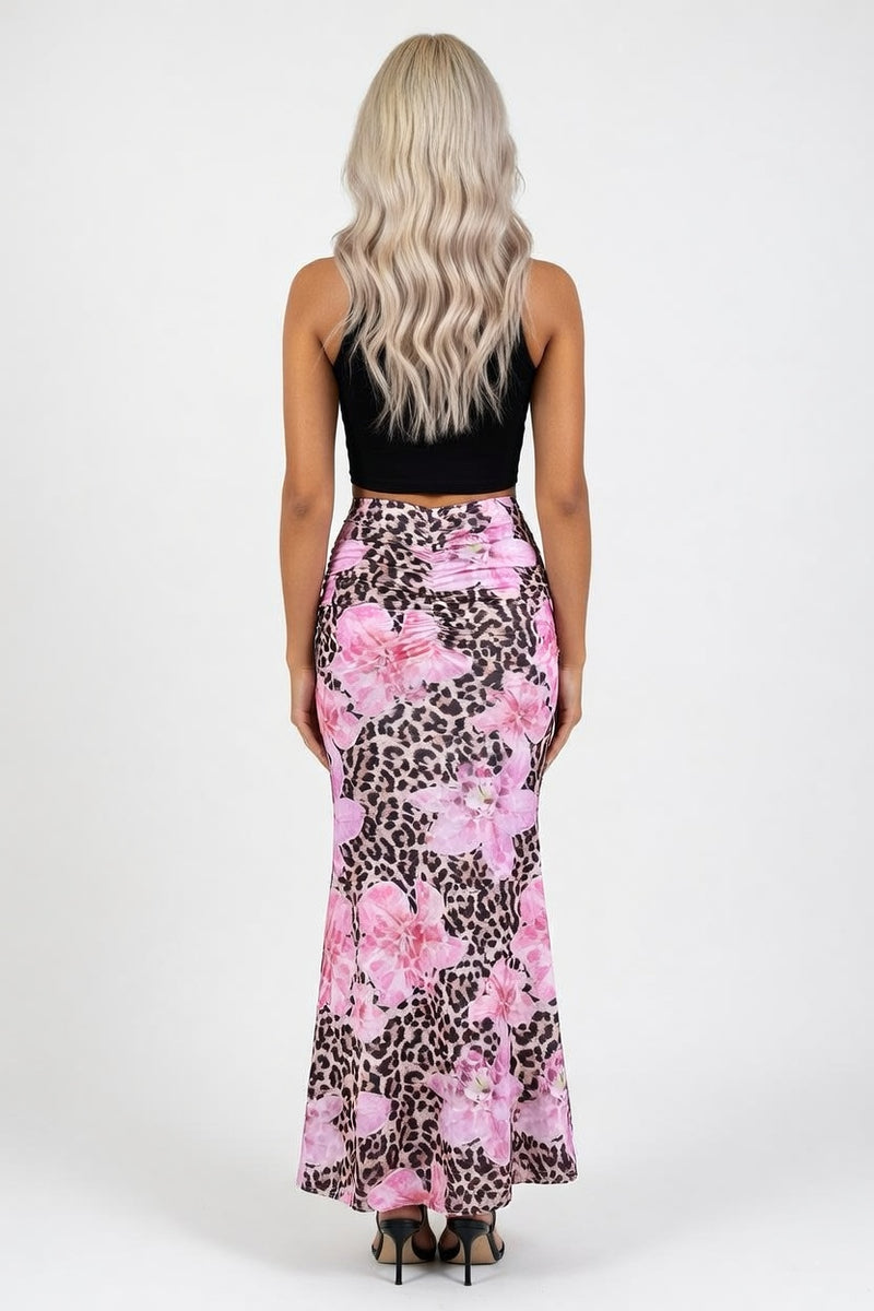 Fishtail Pleated Skirt — back view