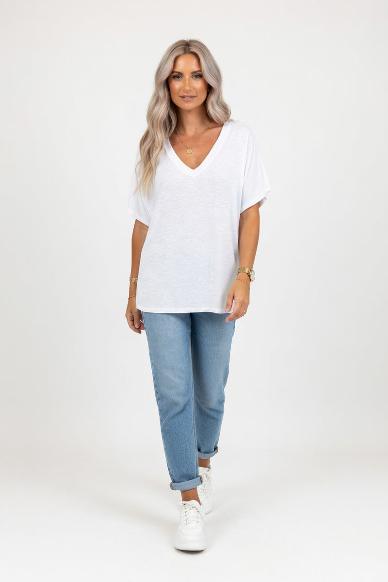 V-Neck Loose Fit Tee — front view
