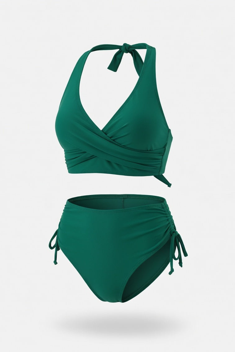 Multi-Color Twist Bikini Set — Green