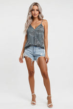 Printed Halter Top — Grey