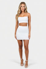Halter Two-Piece Pleated Set — front view