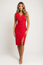 V-Neck Slit Maxi Dress — front view