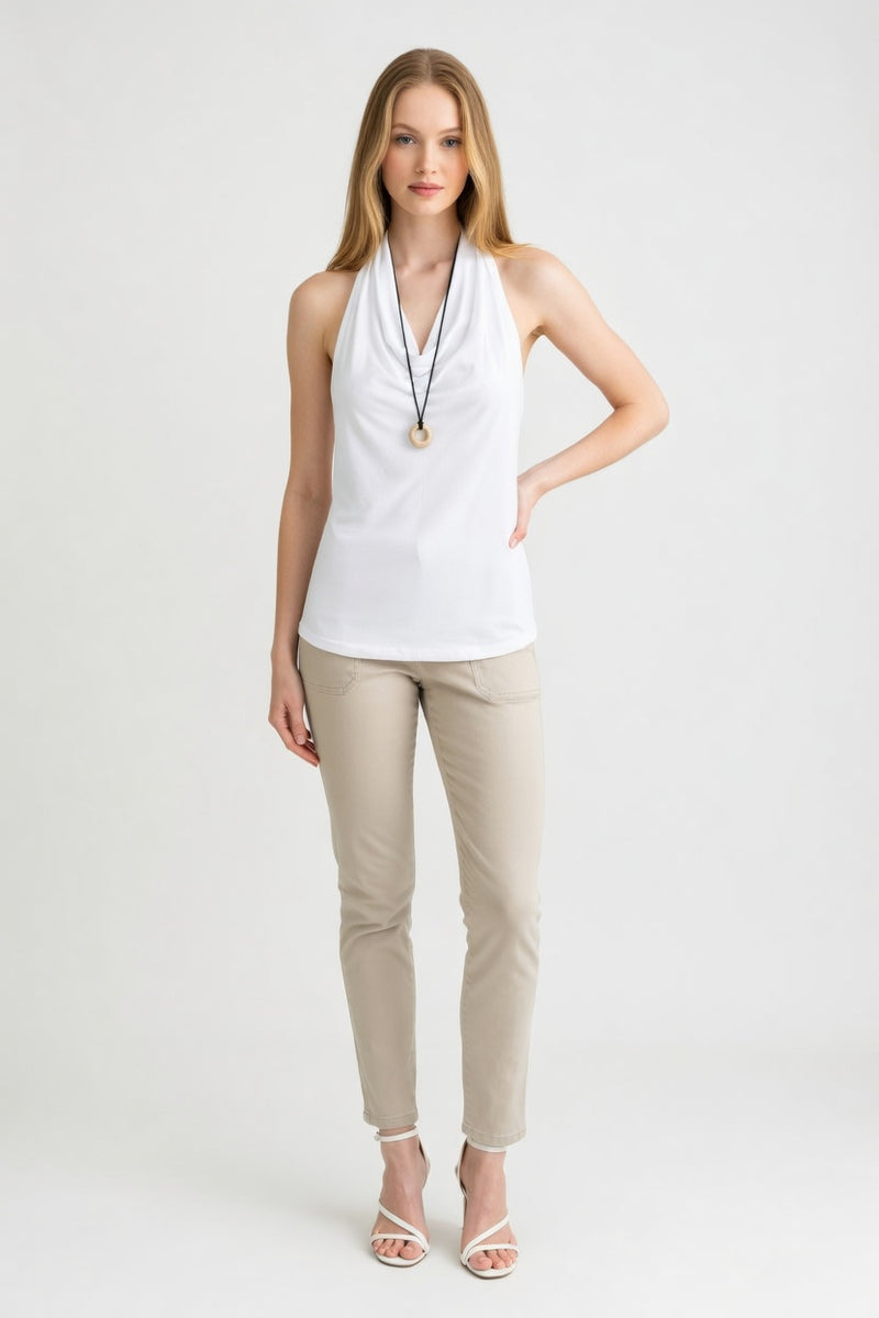 Halter V-Neck Top — Sky Blue