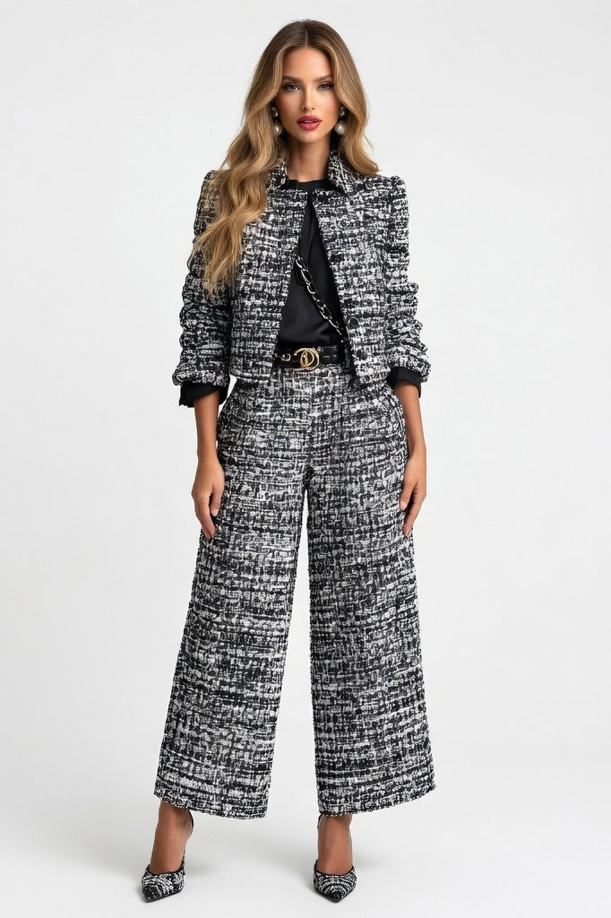 Tailored Blazer Wide Leg Co-ord — Black