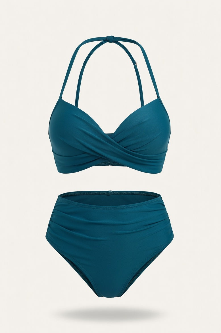 Structured Bikini Set — Navy Blue