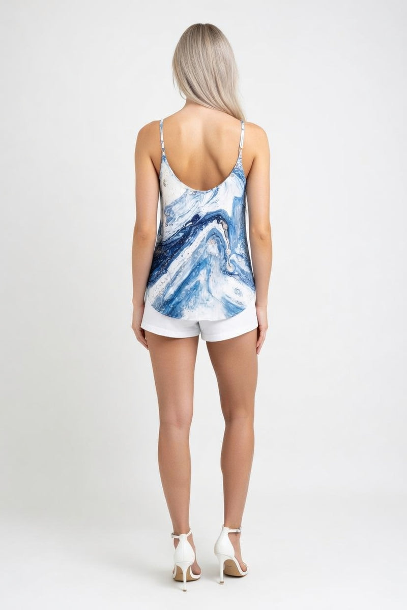 Halter Print Top — back view