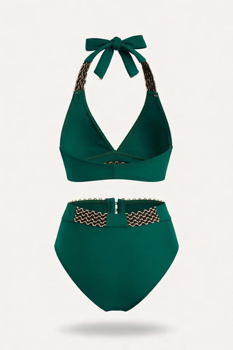 High Waist Bikini Set — Deep Pink