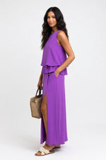 Halter Split Midi Dress — side view