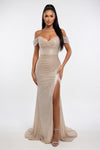 Sequined Off-Shoulder Mini Dress