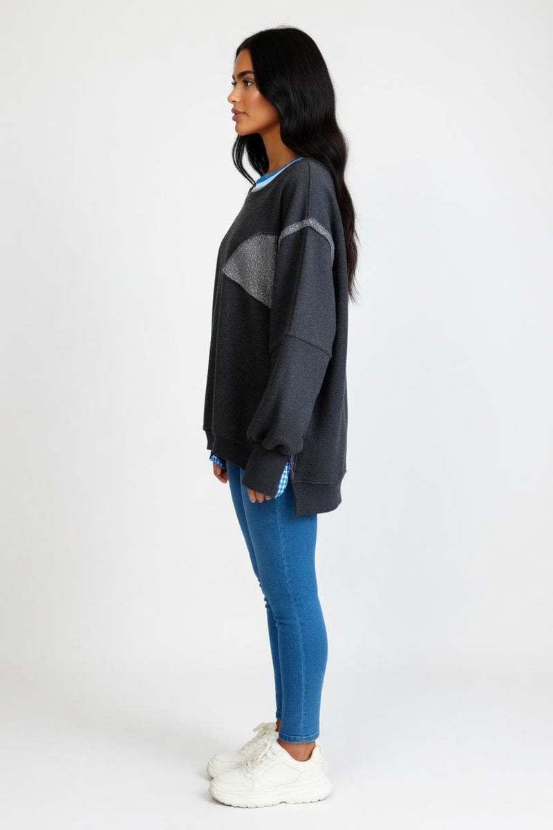Slit Detail Sweatshirt — side view