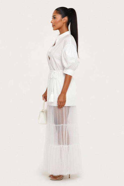 Cropped White Shirt — side view