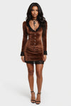 Gold Velvet Bodycon Dress