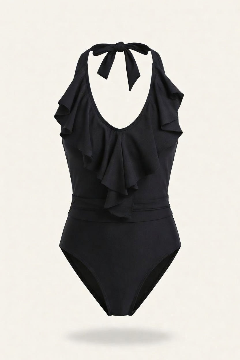 Ribbed One-Piece Swimsuit — front view