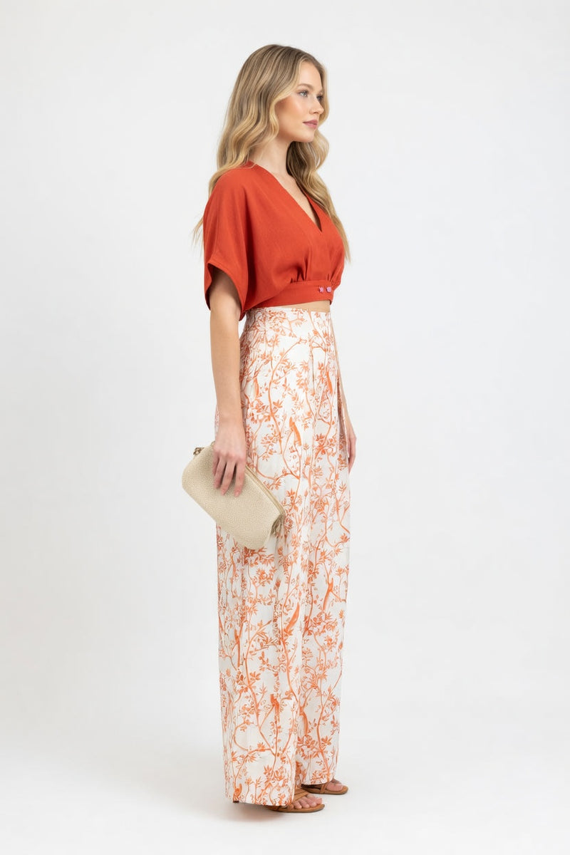 Printed Wide-Leg Co-ord Set — side view