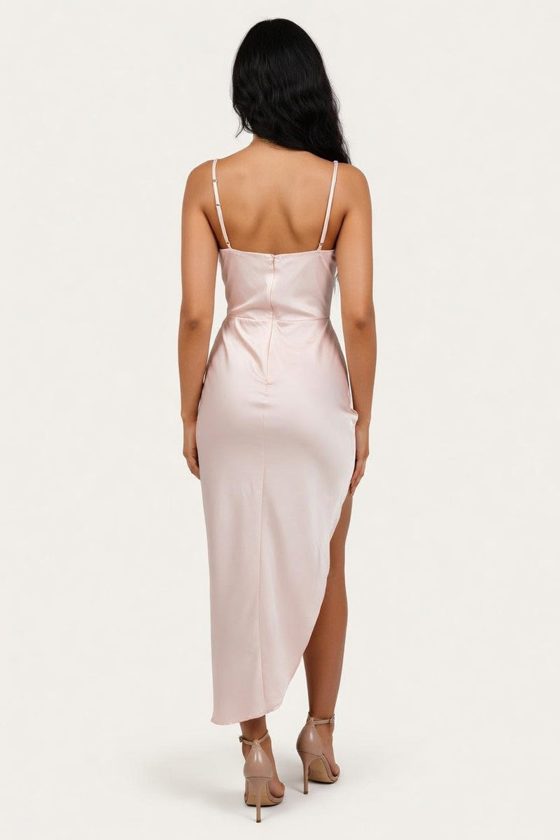 Satin Slip Dress — back view