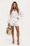 Printed Linen Blazer Set