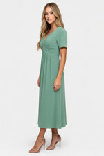 Draped Short Sleeve Dress — side view