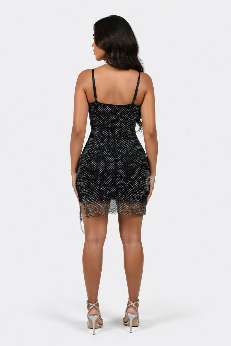 Diamond Halter Backless Dress — back view