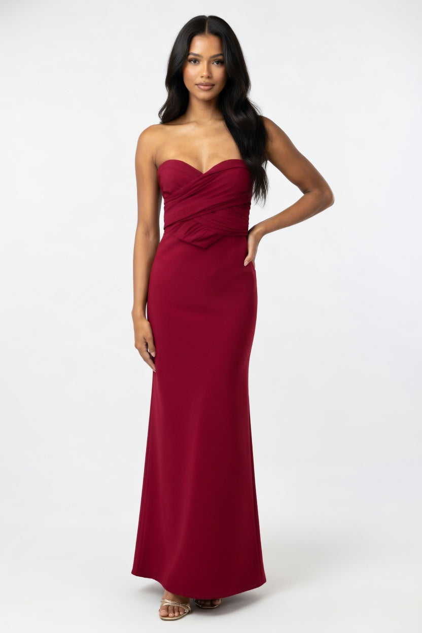 Multi-Strap Bandage Midi Dress — Pink Purple