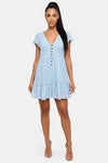 V-Neck Floral Chiffon Dress
